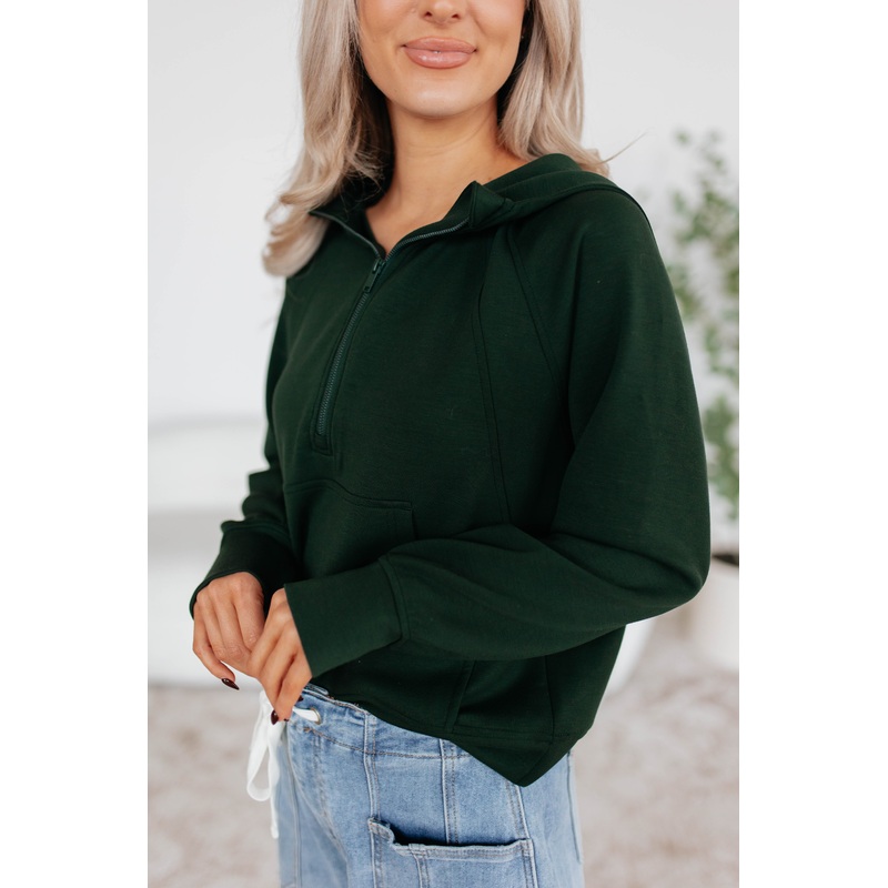 Aubrie Half-Zip Pullover – Hunter Green