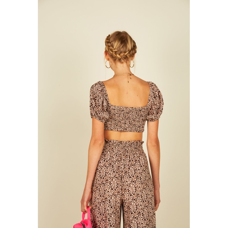 Pink Mini Leopard Crop Top Pink Leopard