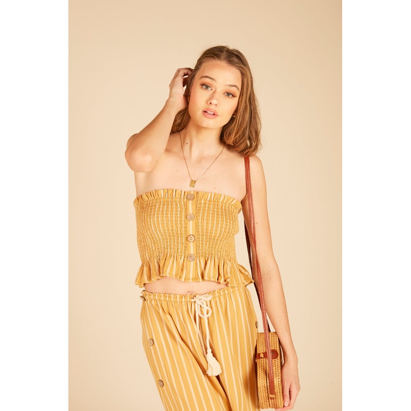 Smocked Button Tube Top