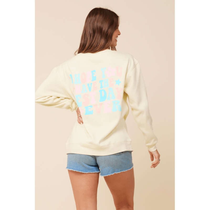 “Bridesmaid” Lemon Surf Wash Crewneck Sweatshirt Lemon