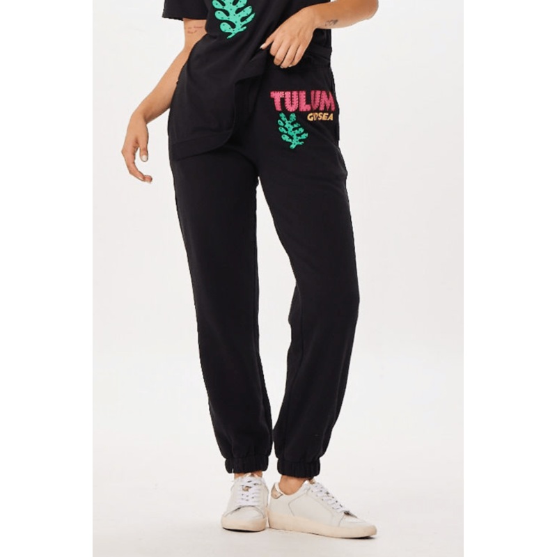 Black Tulum Jet Setter Surf Wash Jogger Black
