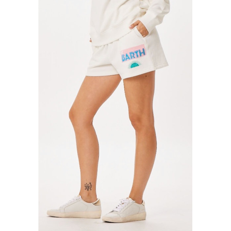 White St. Barth Jet Setter Surf Wash Shorts White