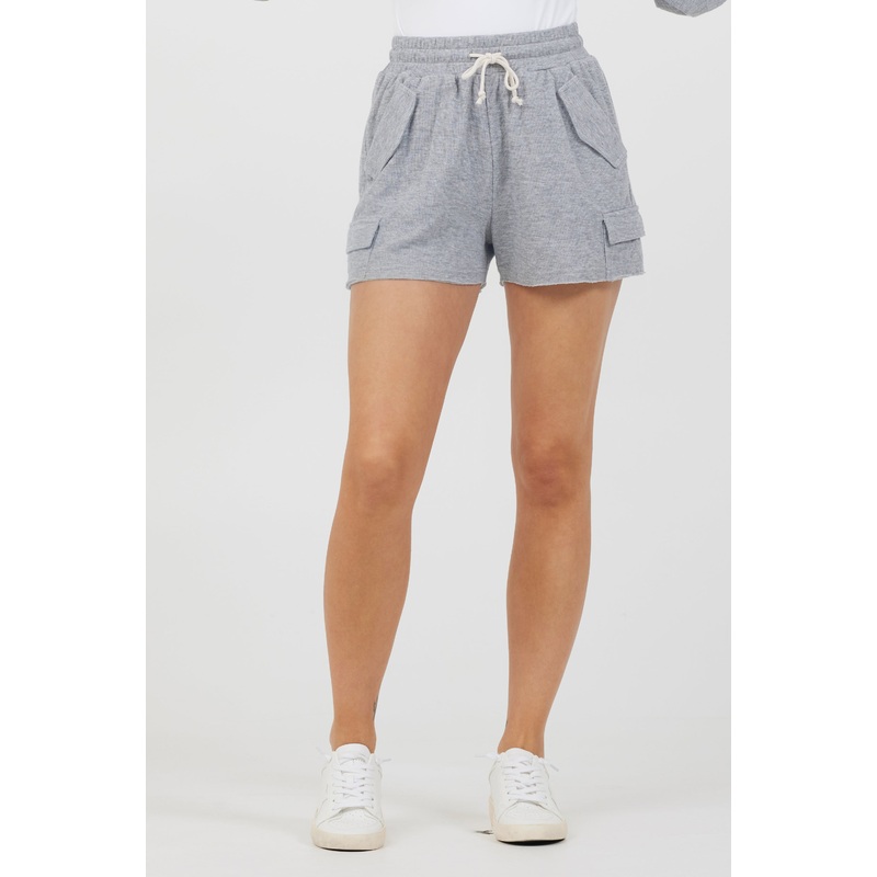 Heather Grey Bounded Textured Jersey Shorts Heather Grey