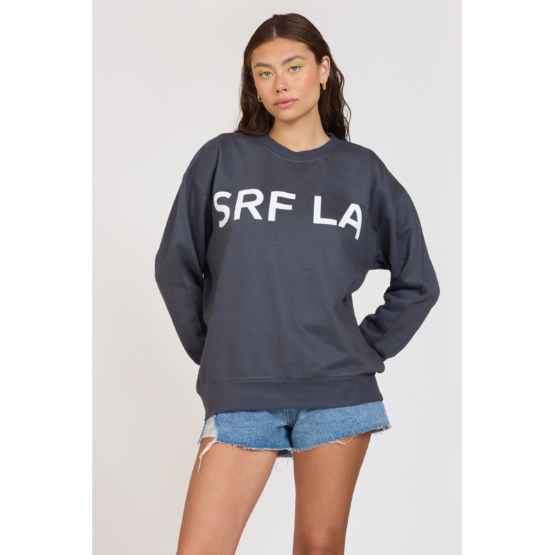 “Surf LA” Black Surf Wash Crewneck Black
