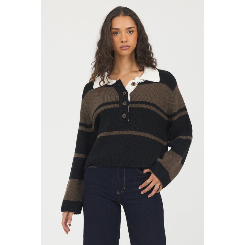 Woodland Stripe Collared Sweater Woodland