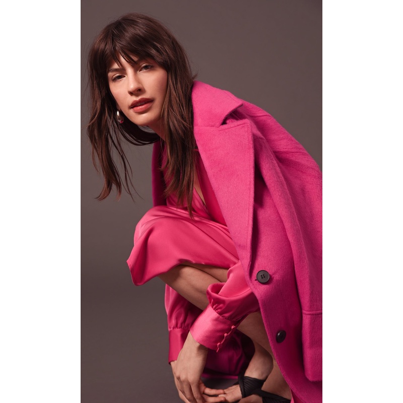 Bryce Brushed Oversized Coat VALENTINO PINK