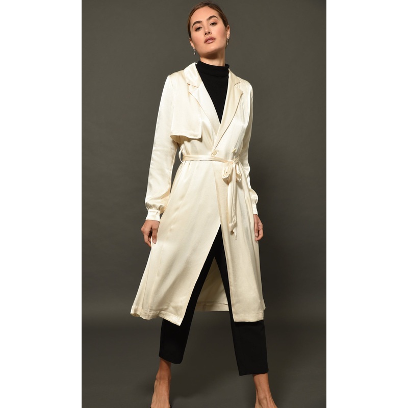 Felipa Drapey Trench Coat IVORY