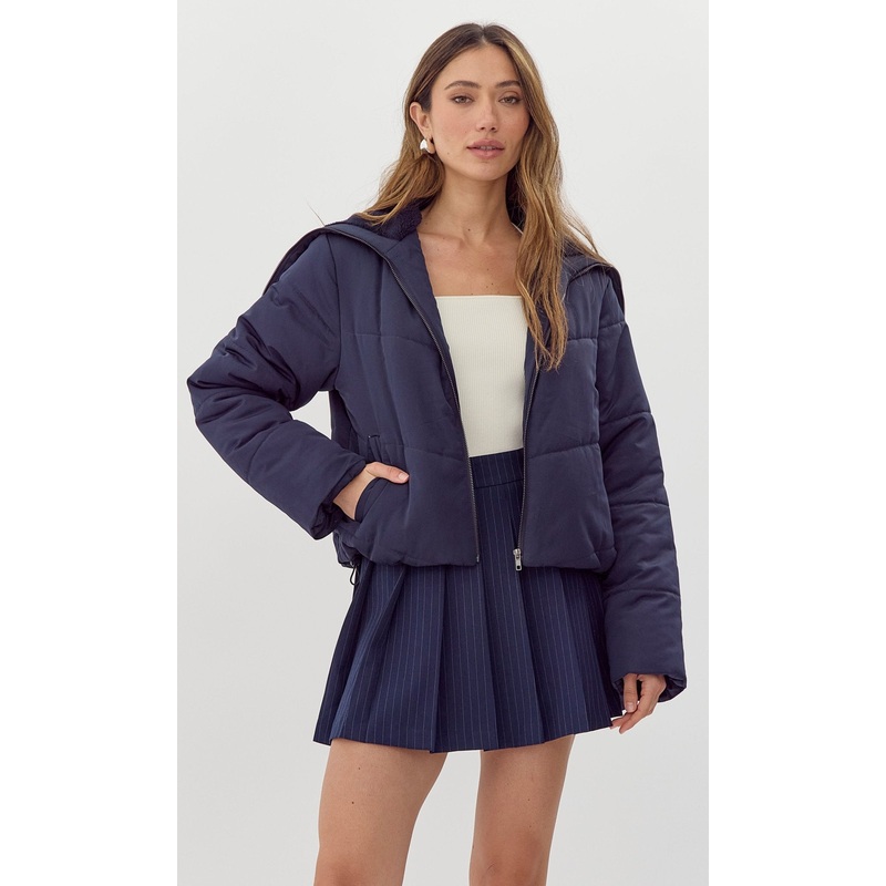 Zora Zip Up Puffer NAVY