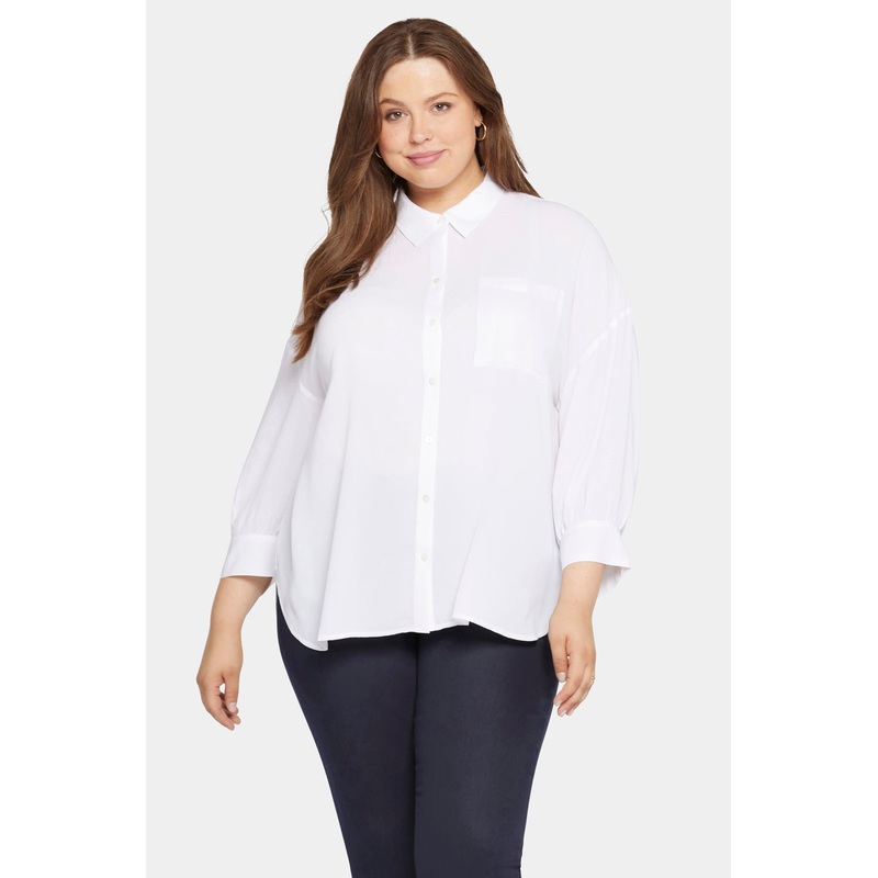 Zoey Blouse in Plus Size – Optic White