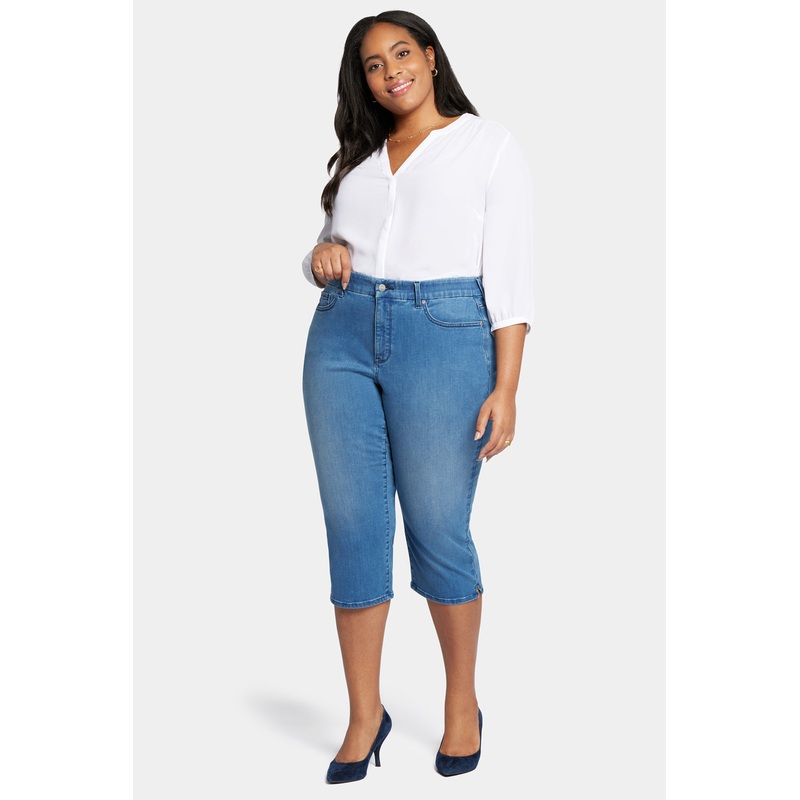 Waist-Match Slim Straight Crop Jeans In Plus Size – Contented