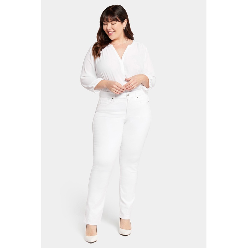 Waist-Match Marilyn Straight Jeans In Plus Size – Optic White