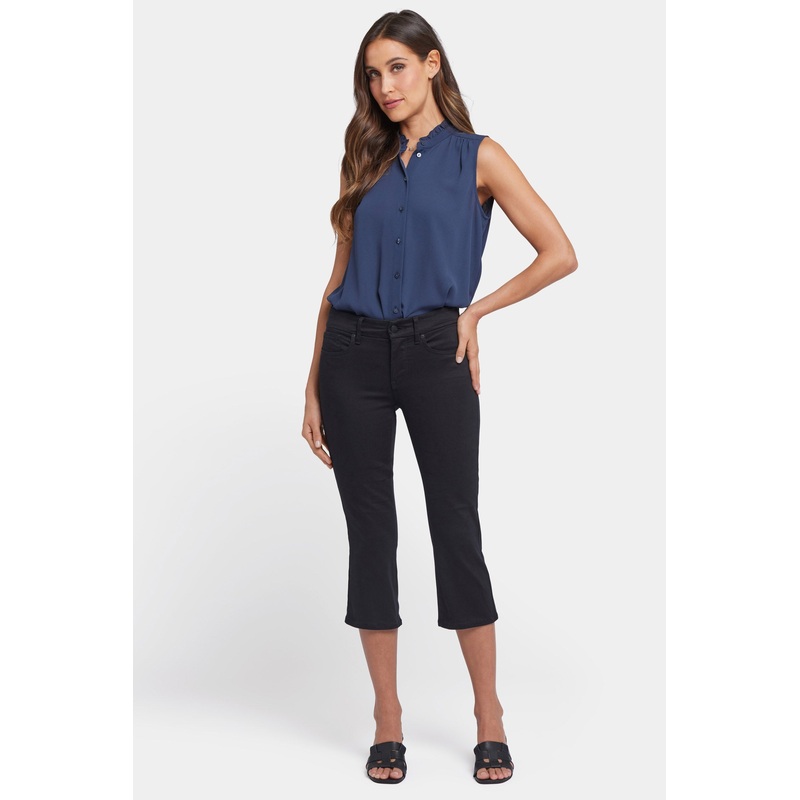Waist-Match Marilyn Straight Crop Jeans – Black