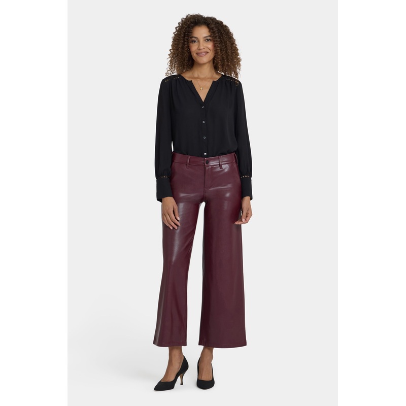 Vegan Stretch Leather Wide Leg Trouser Pants – Tavern