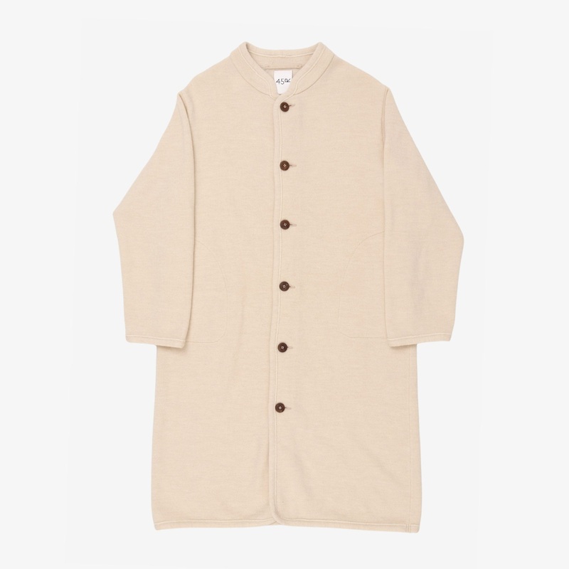 Wool Knit Overcoat Ecru