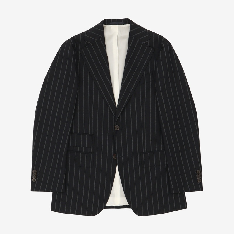 Wool Stripe Suit Navy