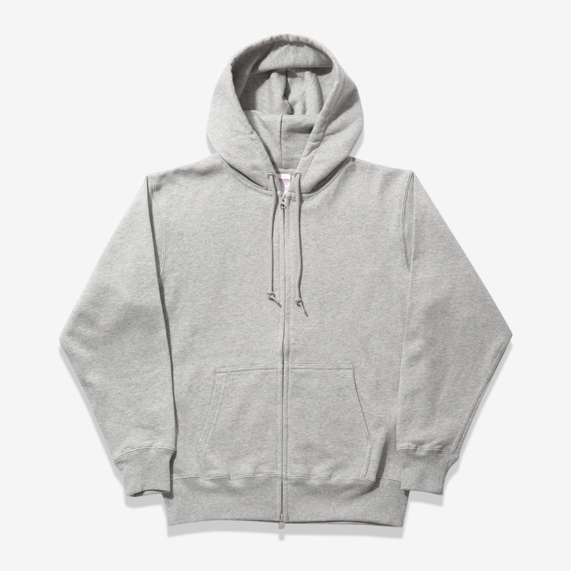 12.7oz Zip-Up Cotton Hoodie (Grey)