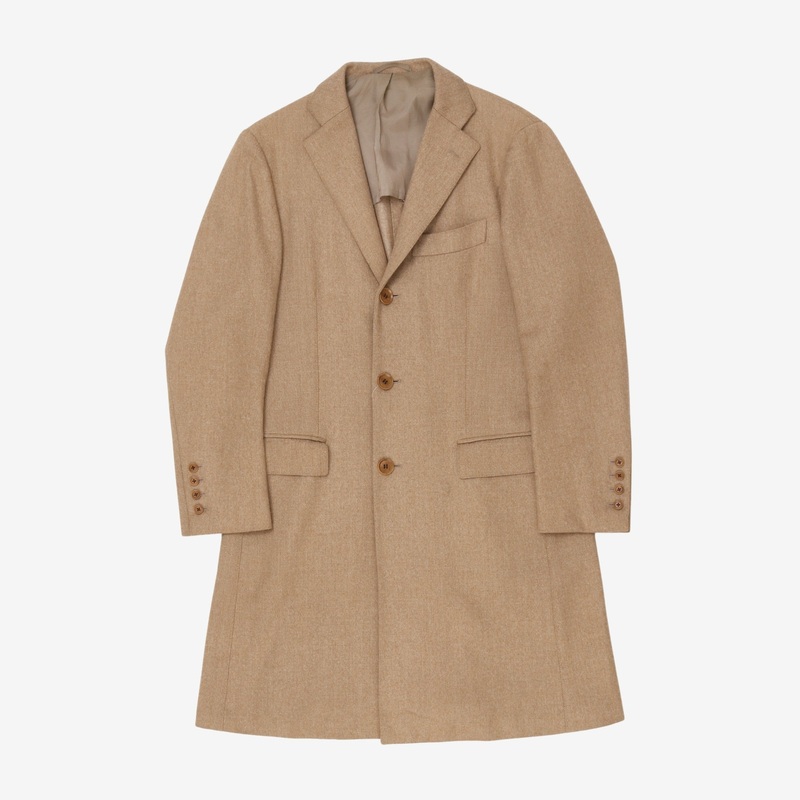 Wool/Alpaca Overcoat Tan