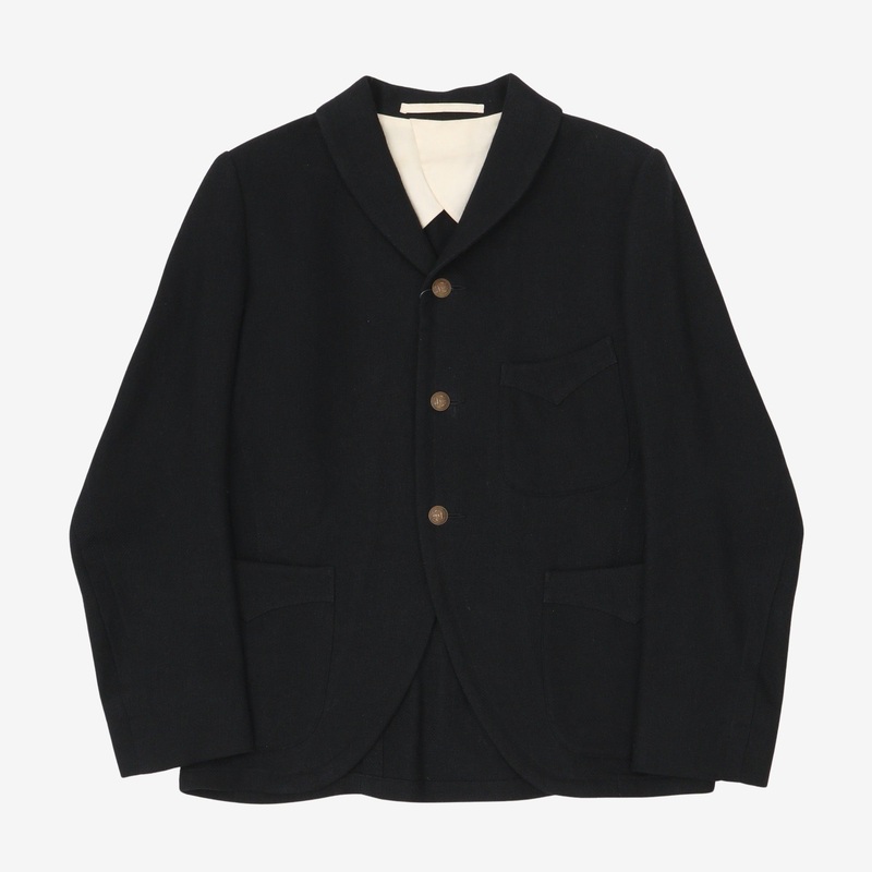 Wool Linen Blazer Navy