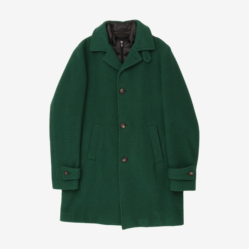101 Brushed Wool Overcoat Green