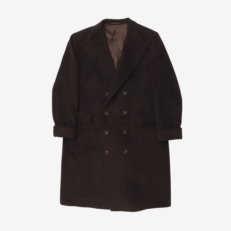 Wool Mohair DB Overcoat Brown