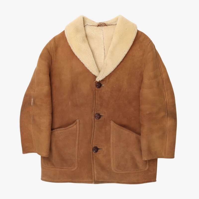 60s Skinhead Shearling Coat Tan