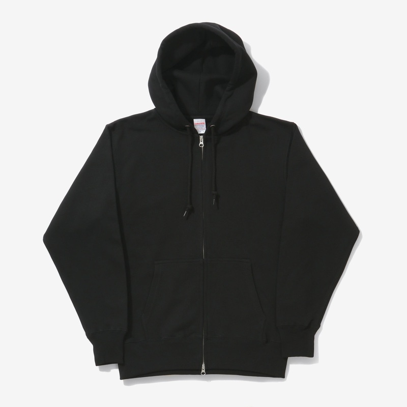 12.7oz Zip-Up Cotton Hoodie (Black)