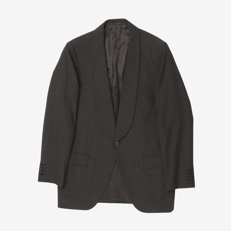 Wool Shawl Lapel Blazer Grey