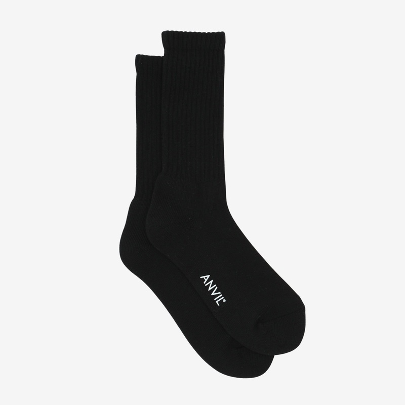 USA Cotton Crew Sock – All Black