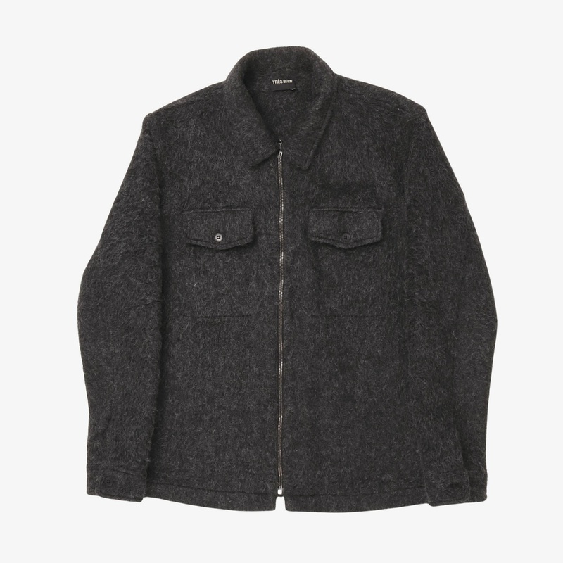 Wool Mohair Zip Jacket Dark Grey