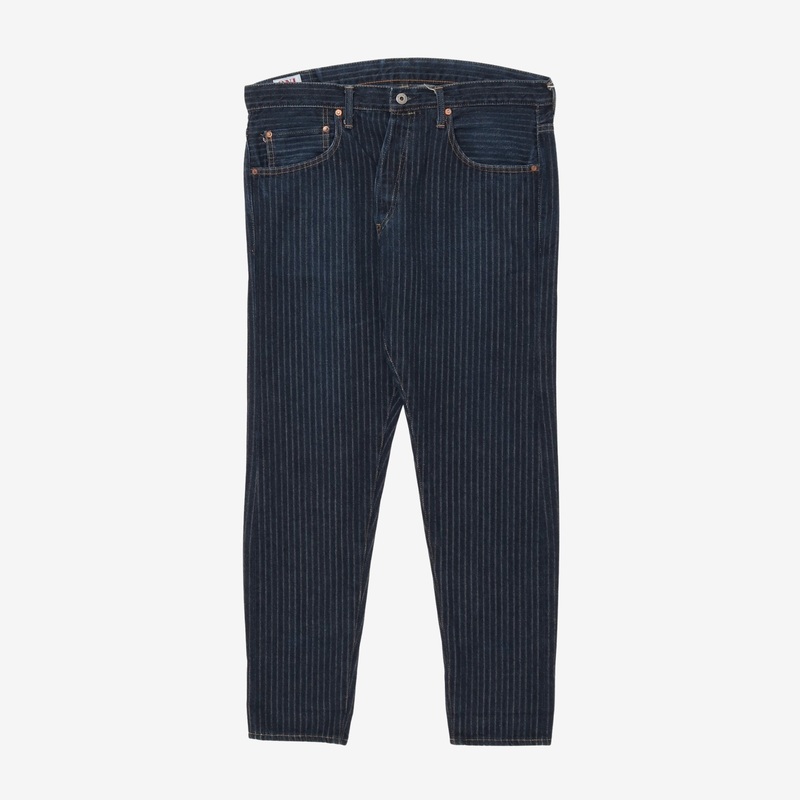 12oz Jacquard Stripe Straight Denim (36W x 29L) Navy