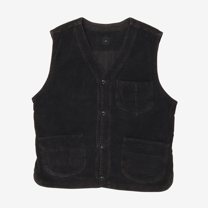 101 Corduroy Utility Vest Black