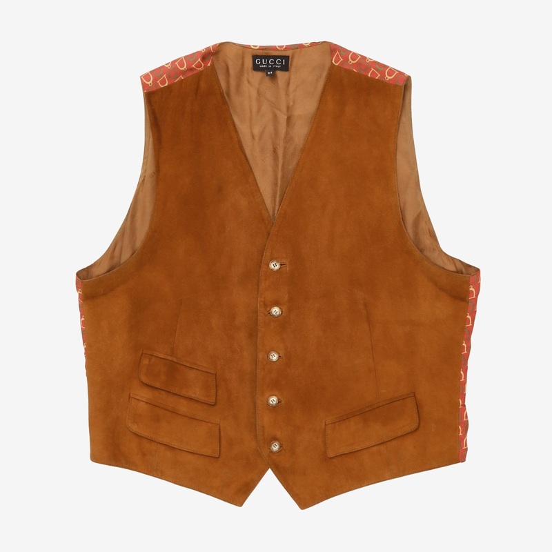 3 Pocket Suede Waistcoat Tan