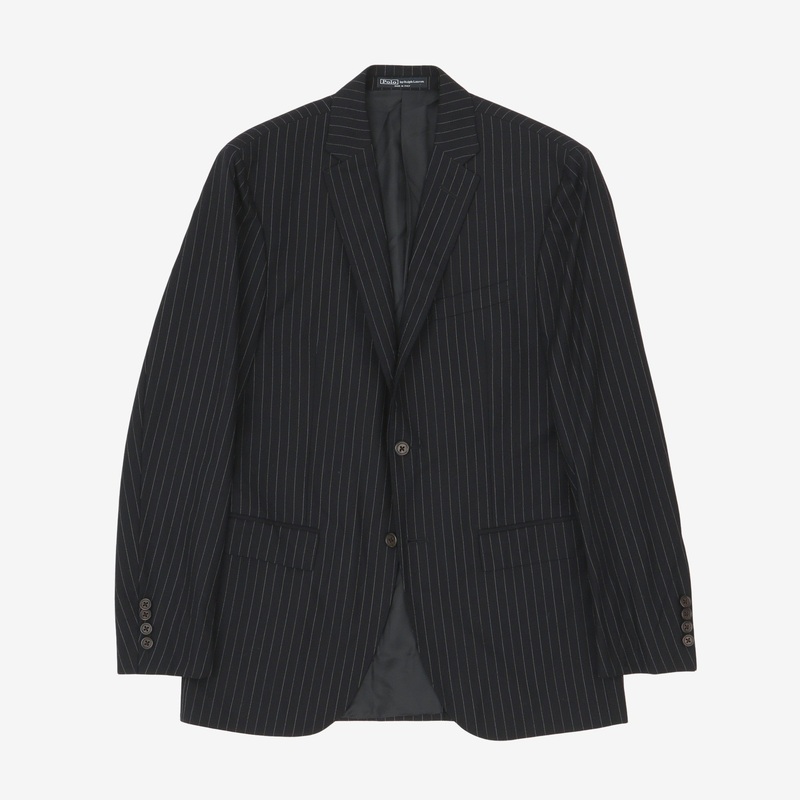 Wool Striped Suit Blue