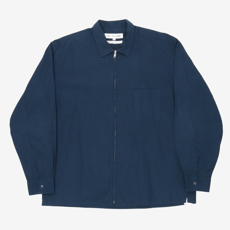 Zip Up Overshirt Dark Blue