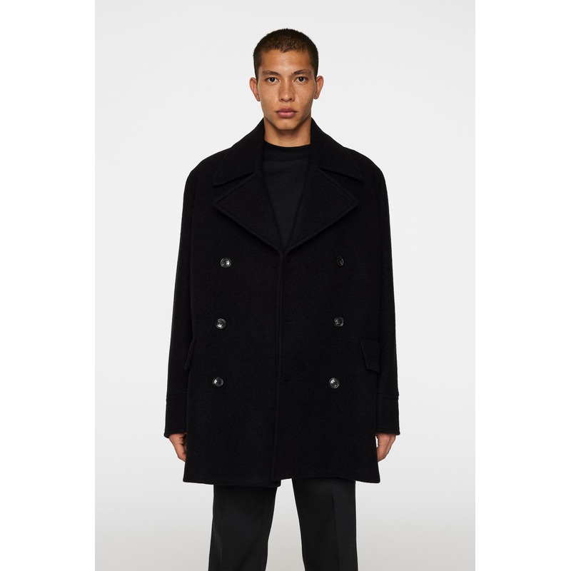 Arno Double Breasted Coat / Black Black
