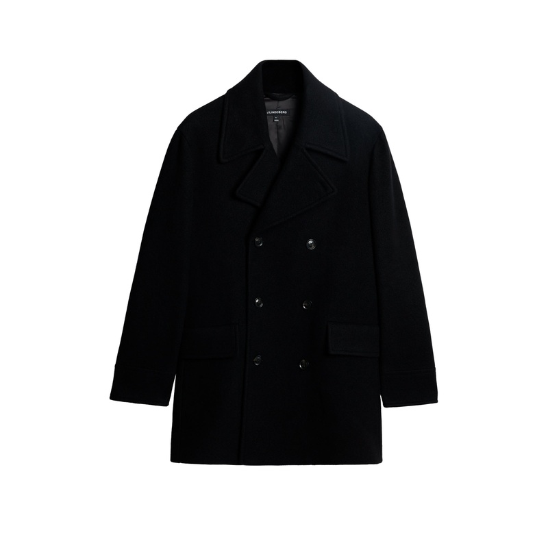 Arno Double Breasted Coat / Black Black
