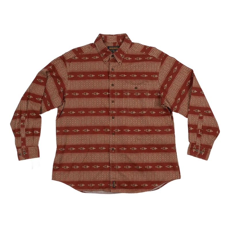 Woolrish Cotton Long Sleeve Button Up Shirt Red