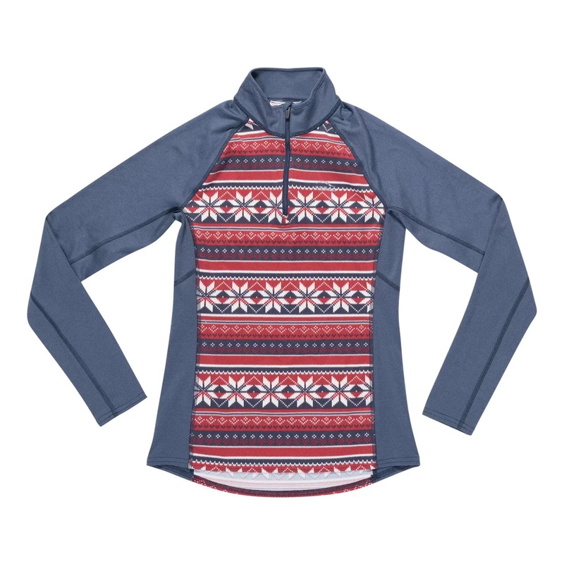 L.L. Bean 1/4-Zip Baselayer Top – Women’s Red/Blue