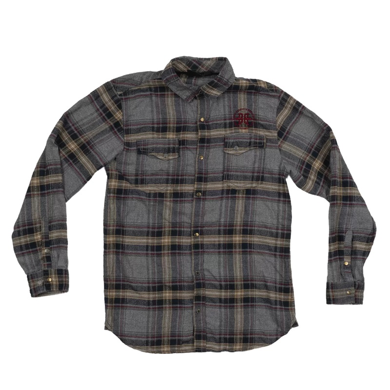 Burnside Brackenridge Brewery Snap Button Flannel Grey