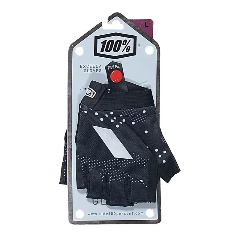 100 Percent Exceeda Gel Short Finger Cycling Gloves Black