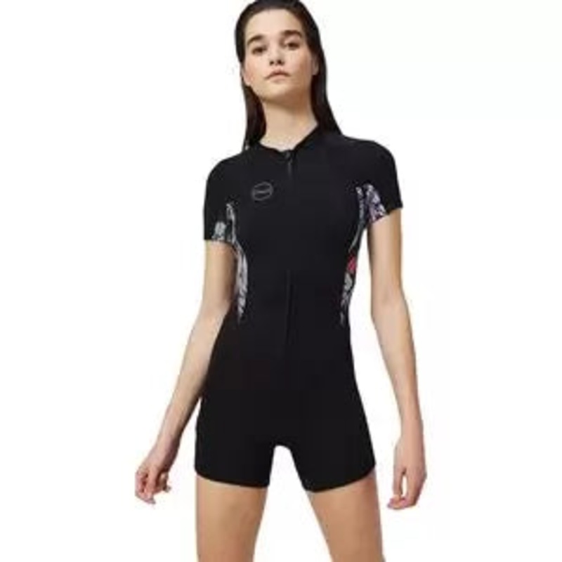 O’Neill Bahia 2/1mm Front Zip Short-Sleeve Springsuit Glide Blackk/Mikahflor/Black