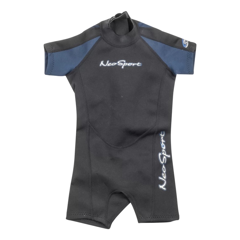 NeoSport 2mm Back Zip Shorty Wetsuit – Kids’ Blue/Black