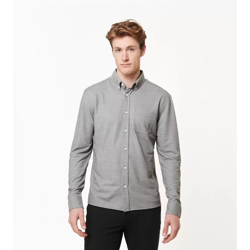 Western Rise Limitless Merino Button-Down Grey