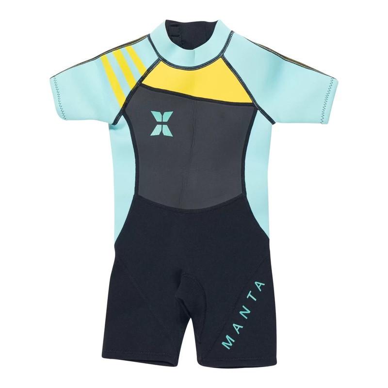Dive & Sail 2.5MM Shorty Neoprene Wetsuit – Kids’ Black/Yellow/Blue