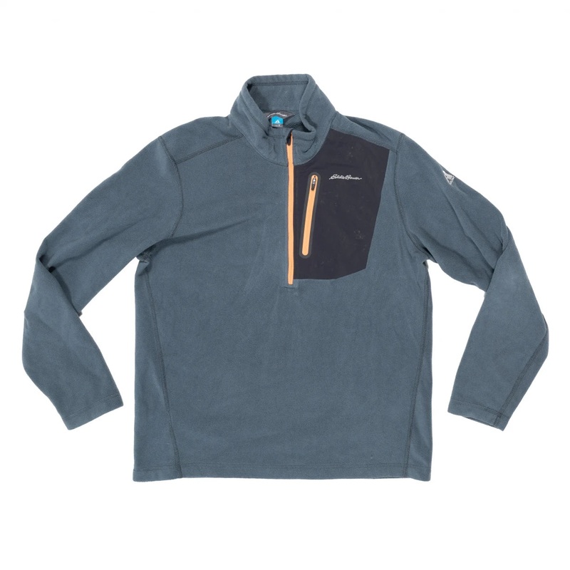 Eddie Bauer First Ascent Micro Fleece 1/2 Zip Gray/Orange