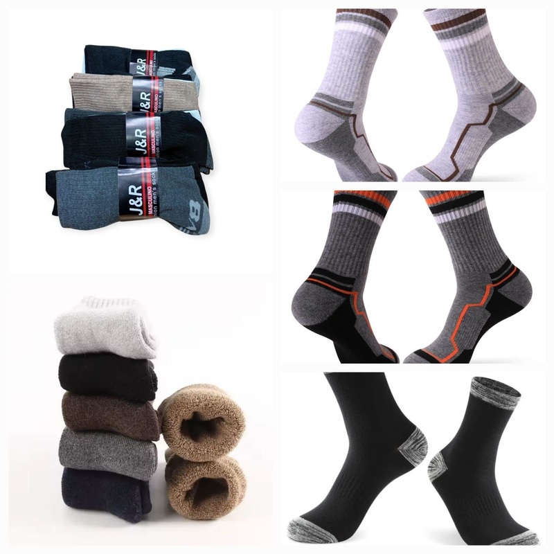 3 Pairs Cotton Socks Thickened Mid-Calf Athletic Socks Winter Thermal 3 PER PACK