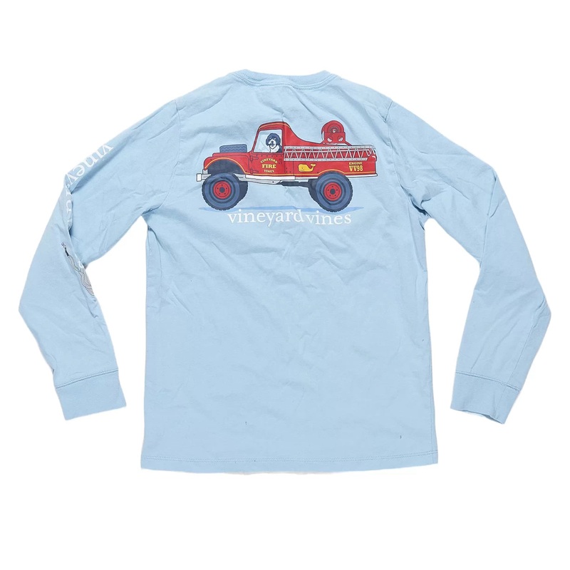 Vineyard Vines Long-Sleeve Pocket Tee – Kids’ Light Blue