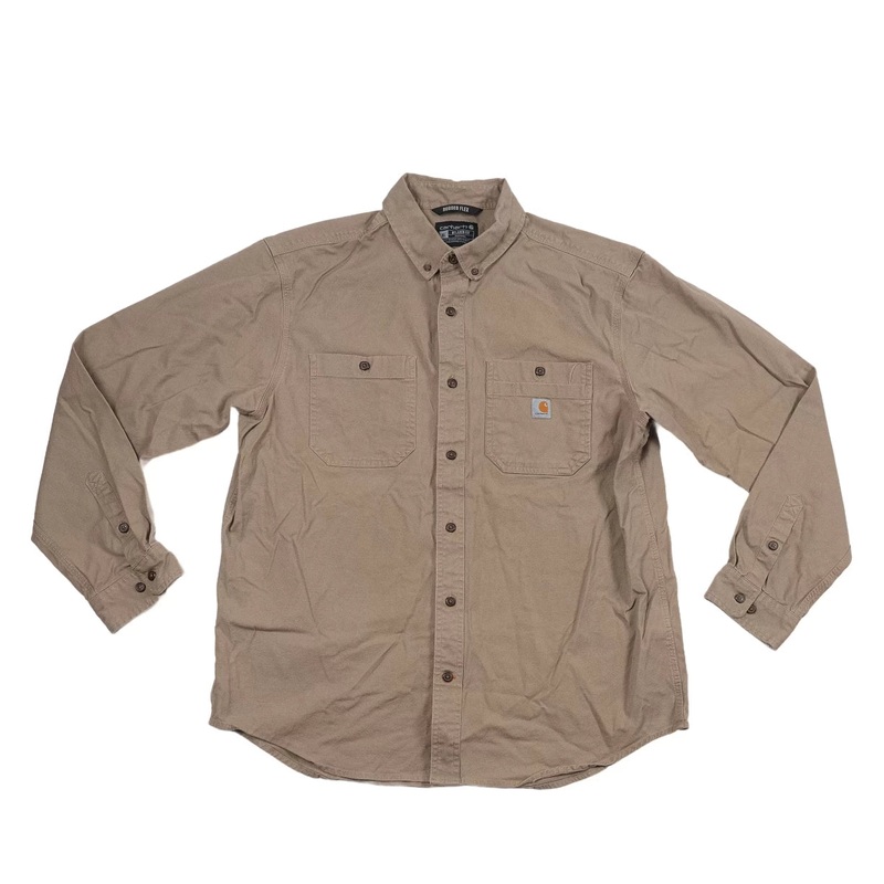 Carhartt Rugged Flex Midweight Canvas Long-Sleeve Shirt – Men’s Tan